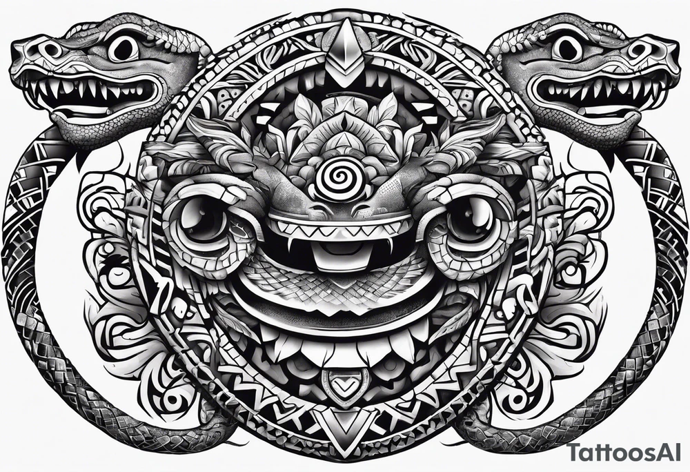 Aztec snake tattoo idea