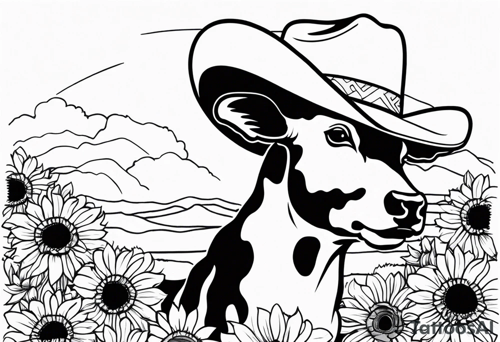 Cow print, cowboy hat, sun flowers, tattoo idea