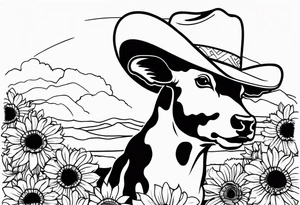 Cow print, cowboy hat, sun flowers, tattoo idea