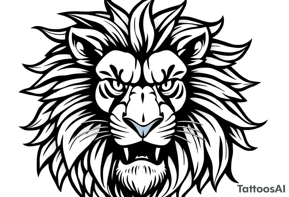 powerful majestic lion, close-up tattoo idea