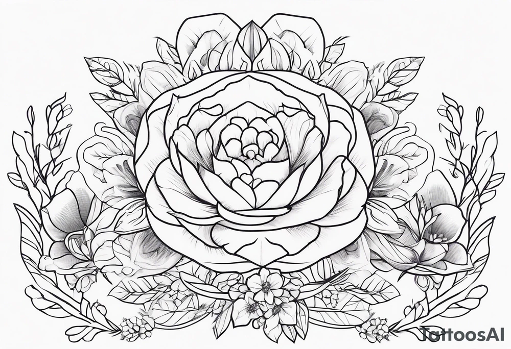 Cybersigilism mixed with floral design tattoo idea