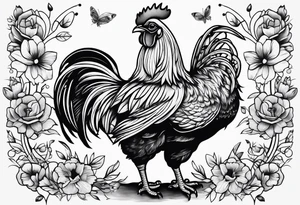 Chicken, bear, bug together as family tattoo idea
