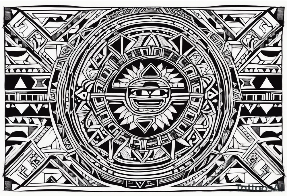 Tohono Oʼodham Aztec tribe tattoo idea