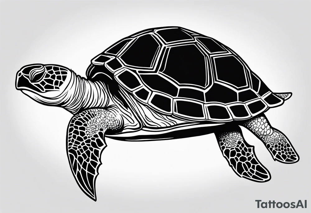 outline of a turtle with a spiked shell tattoo idea