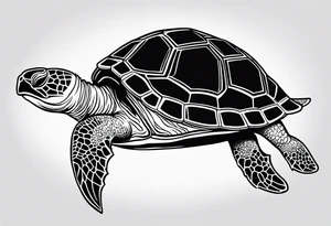outline of a turtle with a spiked shell tattoo idea