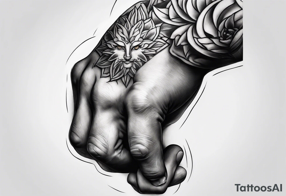Creation of Adam with muscular arms tattoo idea