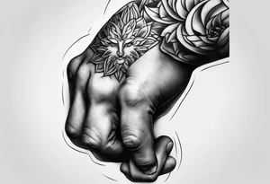 Creation of Adam with muscular arms tattoo idea