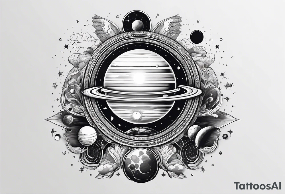 solar system, on spine tattoo idea