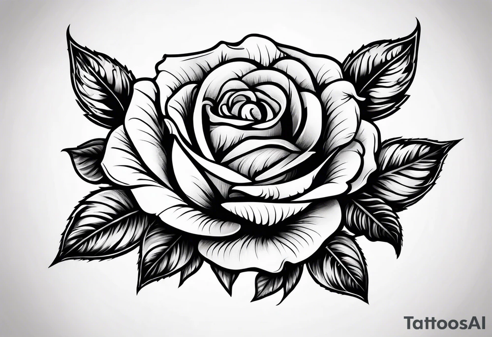 Rose used like a pen tattoo idea