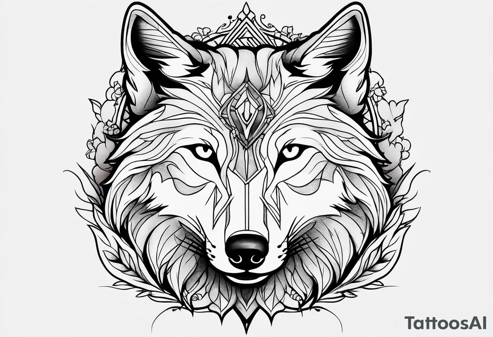 Wolf and fox nuzzling tattoo idea