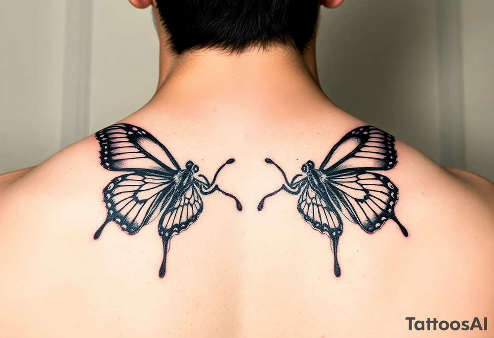 2 bloody butterflies tattoo idea