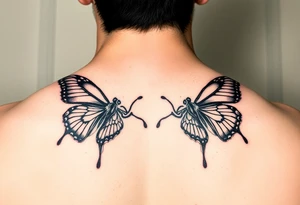 2 bloody butterflies tattoo idea