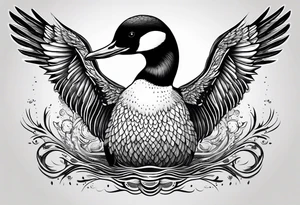 Loon stretching wings tattoo idea
