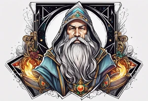 wizard chest piece tattoo idea