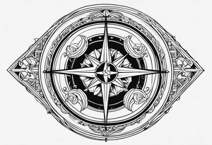 Boussole avec toute les directions tattoo idea