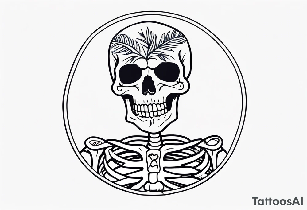 skeleton wearing a Hawaiian shirt tattoo idea