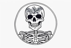 skeleton wearing a Hawaiian shirt tattoo idea