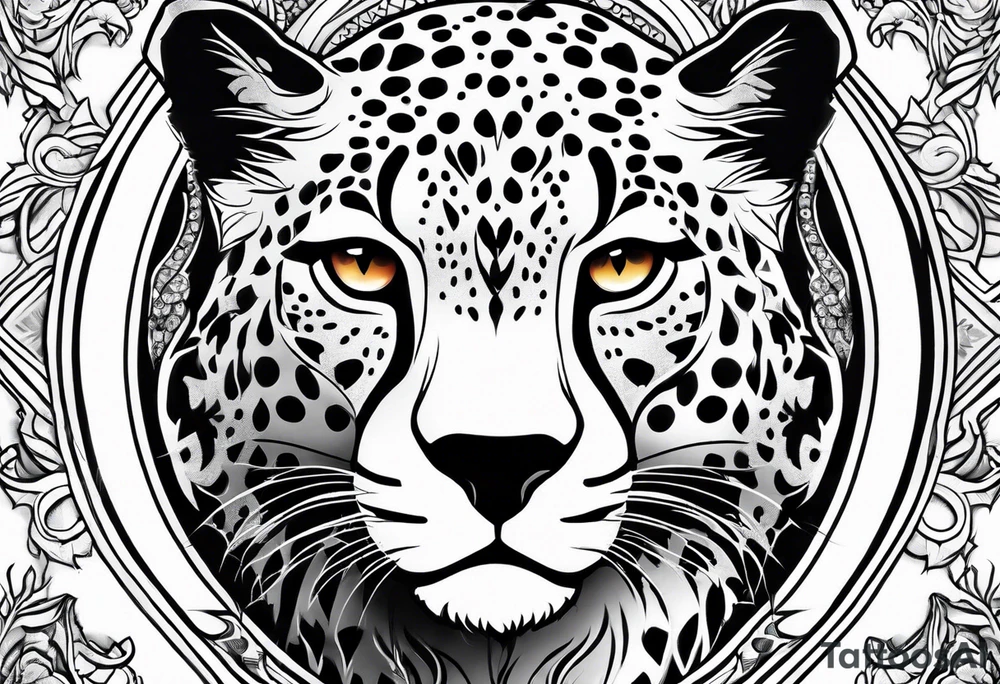 powerful cheetah tattoo idea