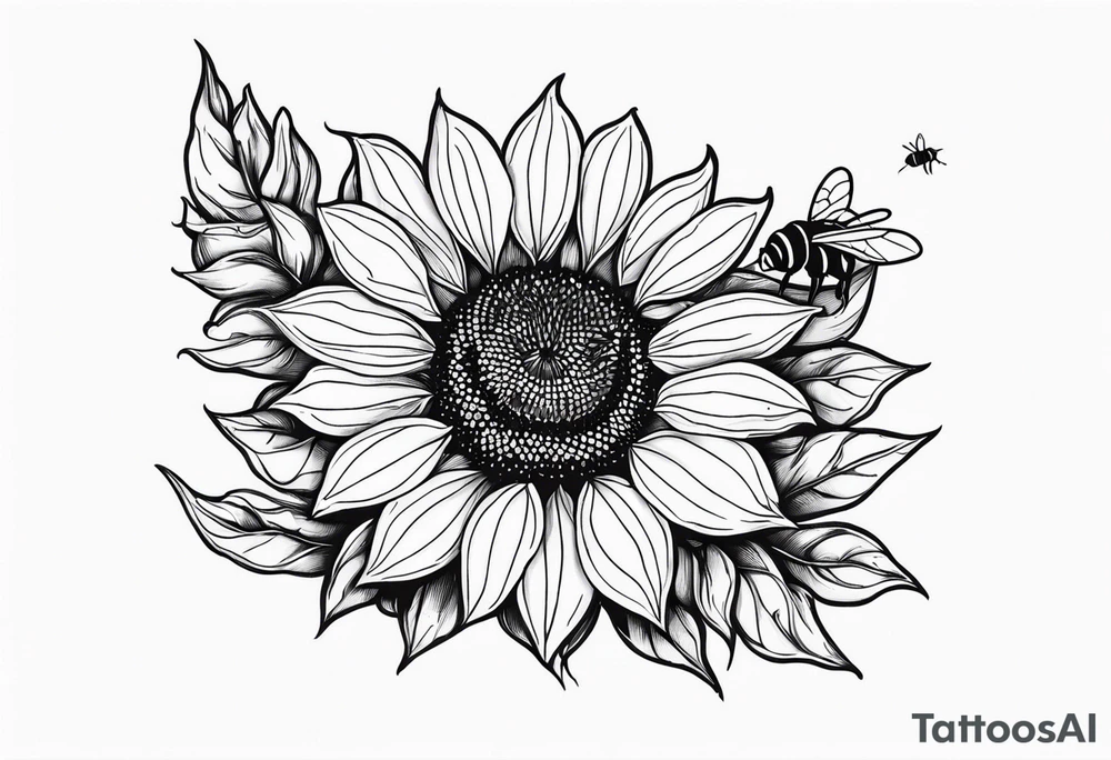Sunflower and Bee tattoo idea