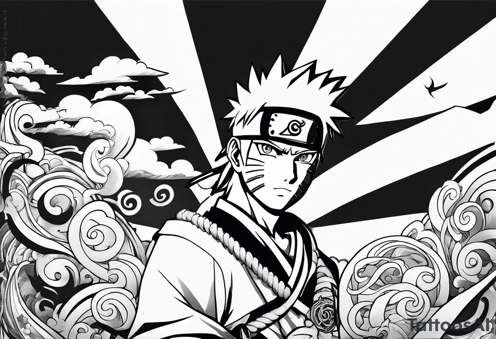 Naruto mixed with one piece tattoo idea