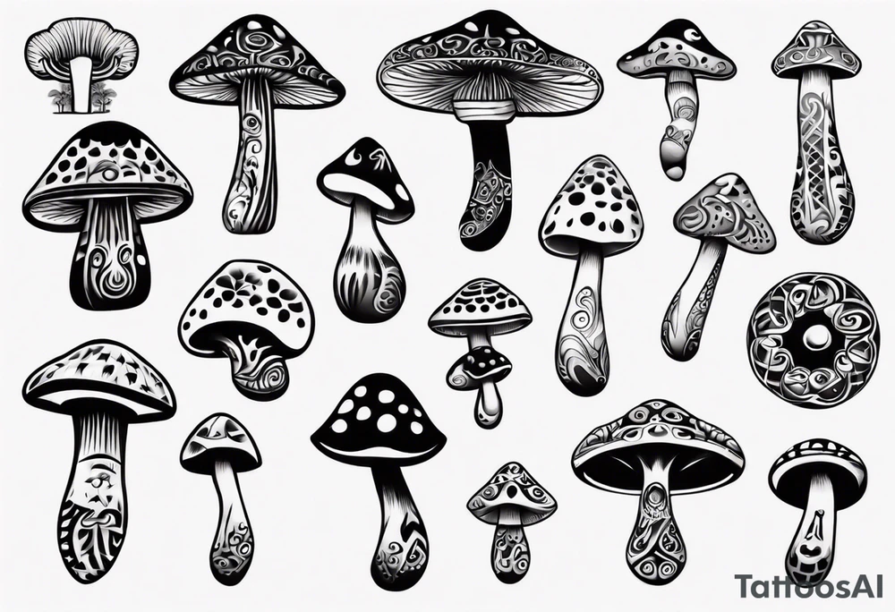 mushroom, maori tattoo idea
