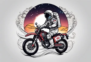 astronaut riding bicycle tattoo idea