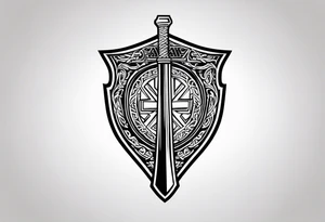 Valhalla shield sword axe Valknut tattoo idea