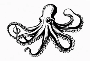 Octopus with flowing tentacles. tattoo idea