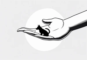 dog in the sky reaching hand of a woman and woman as her back facing us tattoo idea