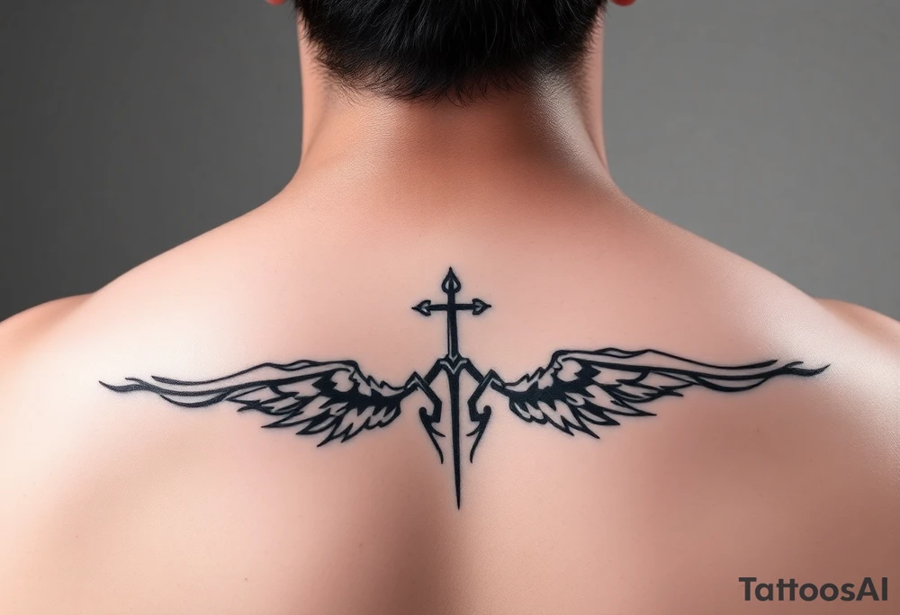 Create a minimalist black-ink tattoo design inspired by the philosophy of self-reliance and personal responsibility. The design should symbolize owning both successes and failures without crediting or blaming others, in an agnostic context. tattoo idea