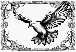Dove flying horizontally tattoo idea