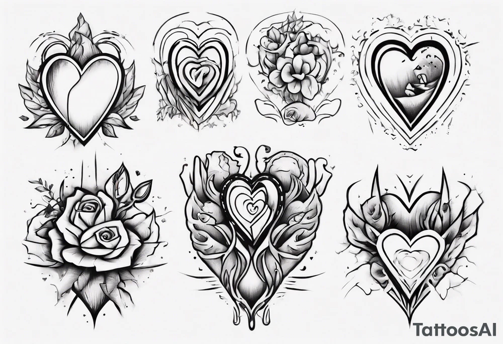 through thick and thin with a heart tattoo idea