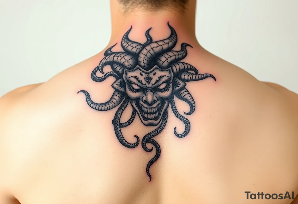 Beautiful dark Medusa tattoo idea