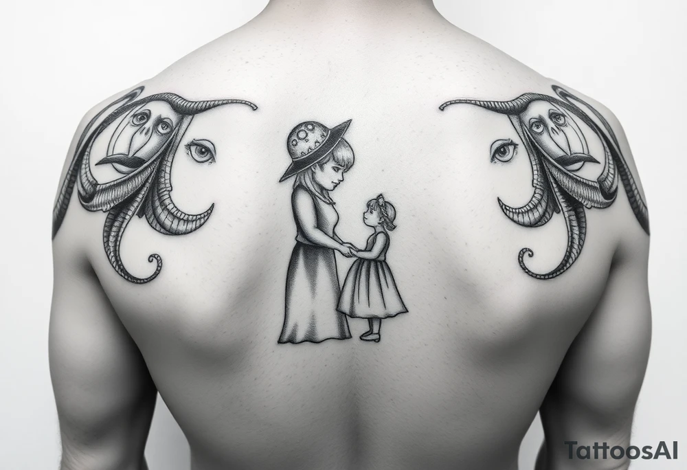 Father and daughter tattoos
That creates a picture when held together tattoo idea