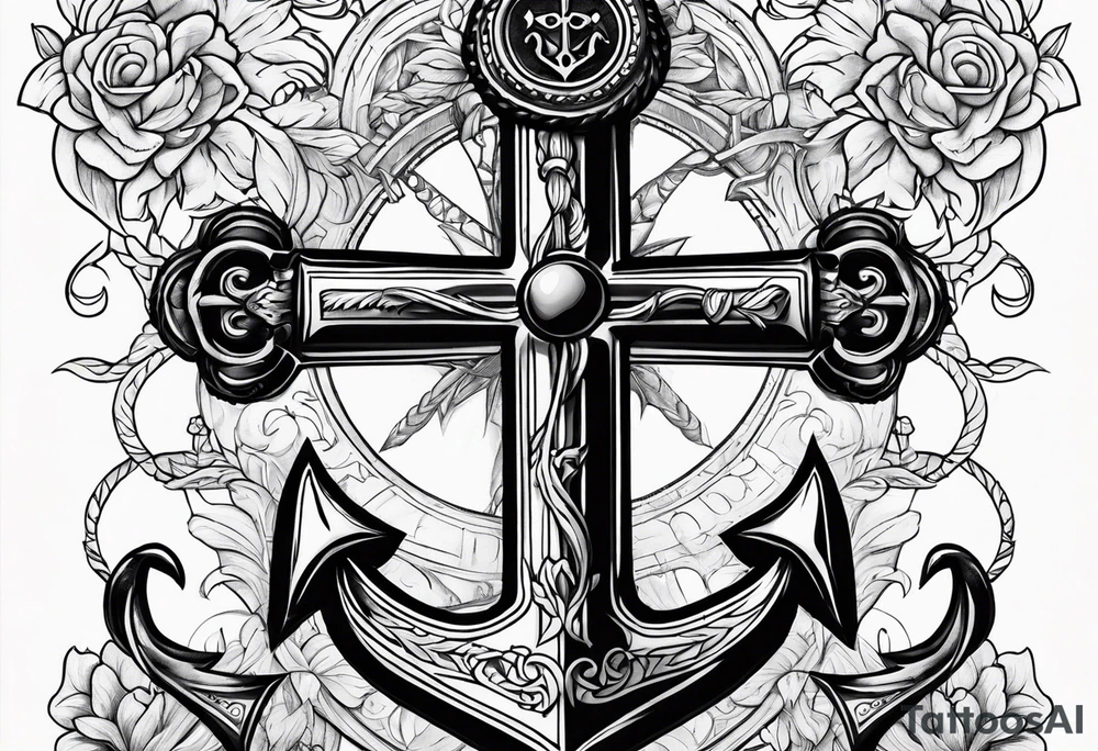 Anchor cross tattoo idea