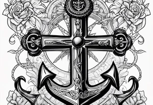 Anchor cross tattoo idea