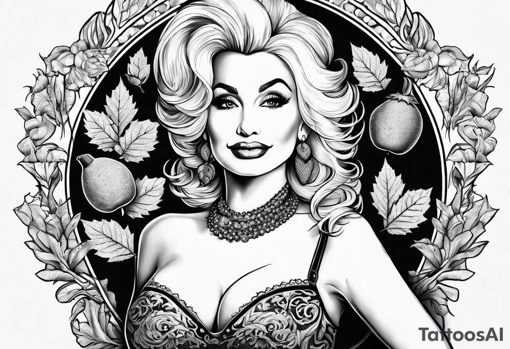 Dolly Parton holding an acorn tattoo idea