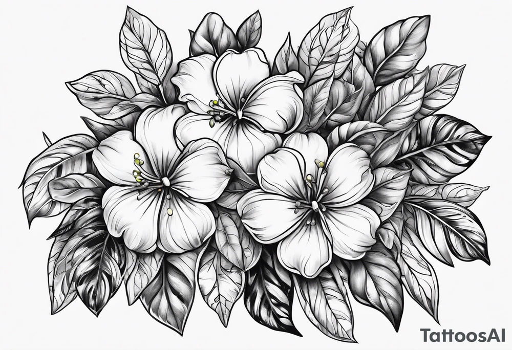 violet with greenery tattoo idea