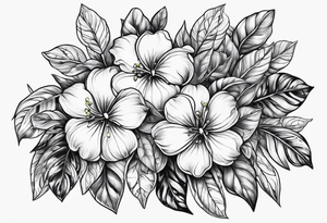 violet with greenery tattoo idea