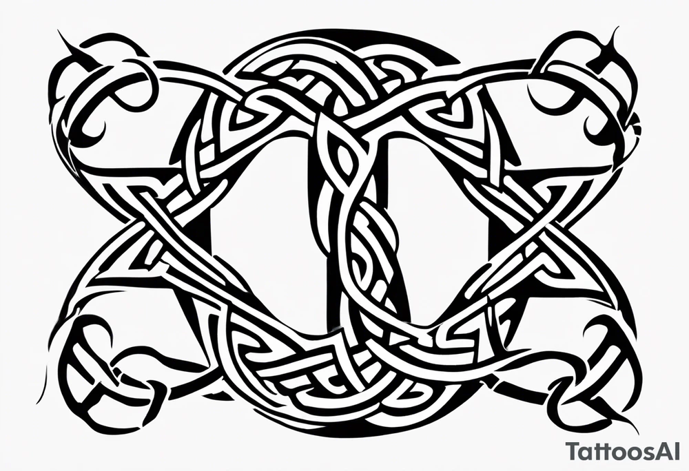 Celtic lettering Tada gan iarracht with the dara knot tattoo idea