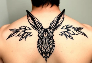 tribal, low detail jackelope tattoo idea