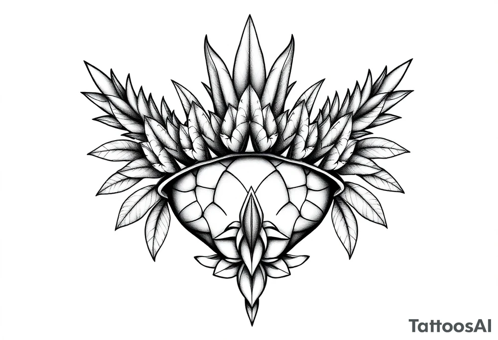 Bushy crown pineapple vagina, design to go over vagina , erotic vagina area design, anus to be at the bottom tattoo idea