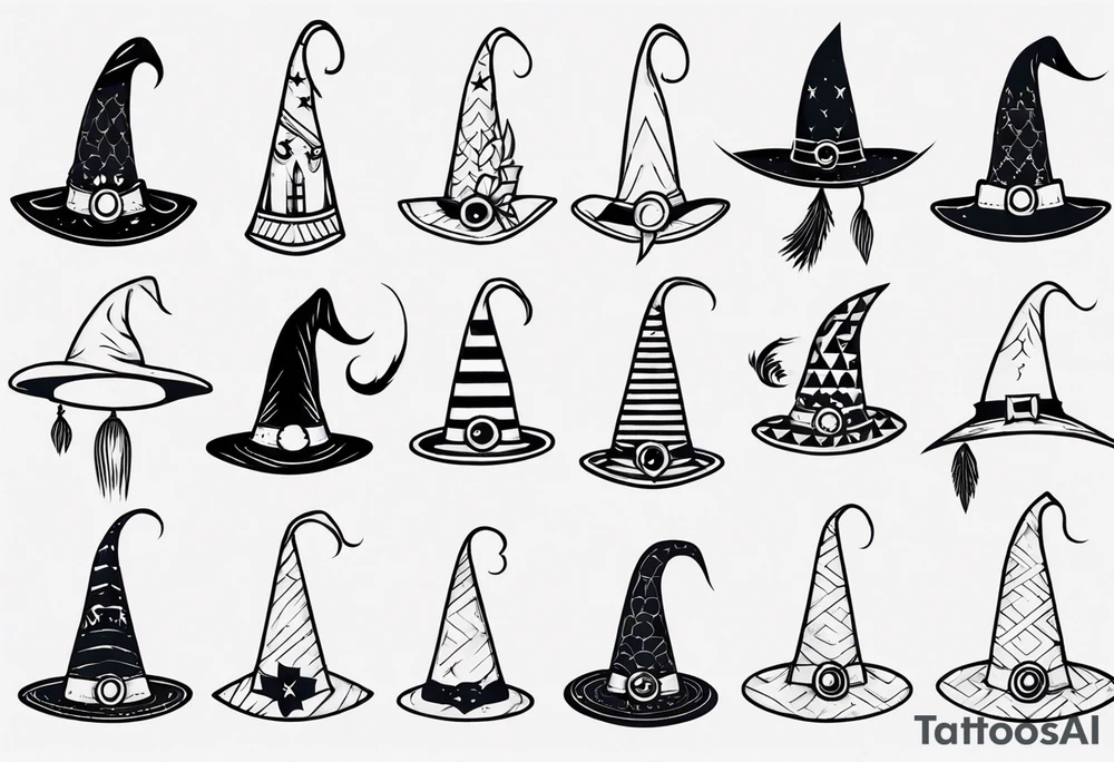 Cute witch hat tattoo idea