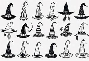 Cute witch hat tattoo idea