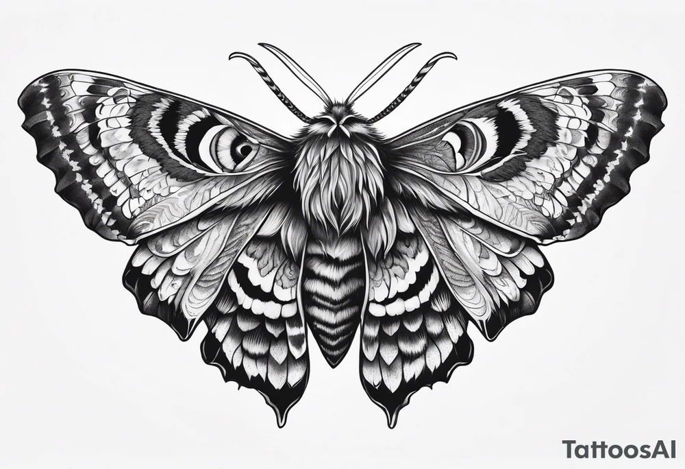 Dead head moth with owl eyes tattoo idea