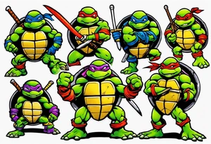 teenage mutant ninja turtles arm sleeve tattoo idea