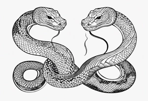 Double head snake tattoo for placement along the spine in japanese style to symbolise a journey of healing and transformation with reference to being a twin tattoo idea