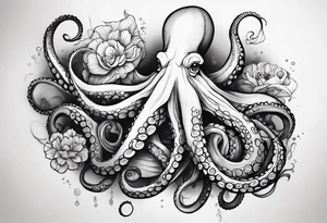 I am creating an arm piece that consists of octopus tentacles and floral all the way up tattoo idea