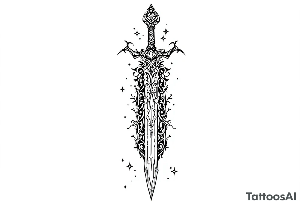 Beautiful sword tattoo idea