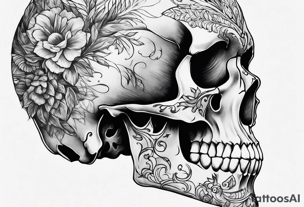 SIDE VIEW SKULL tattoo idea